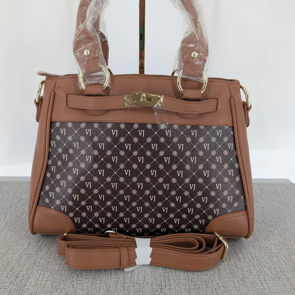 Elegant Brown and Black‎ Satchel